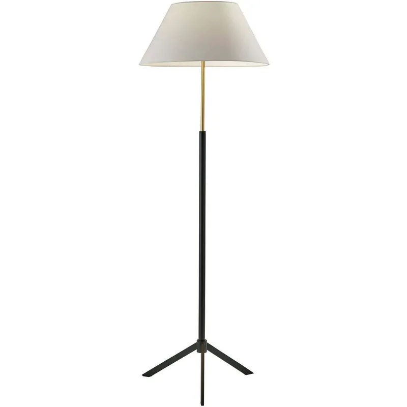 Harvey 59.25 inch 100 watt Black / Brass Accents Floor Lamp Portable Light