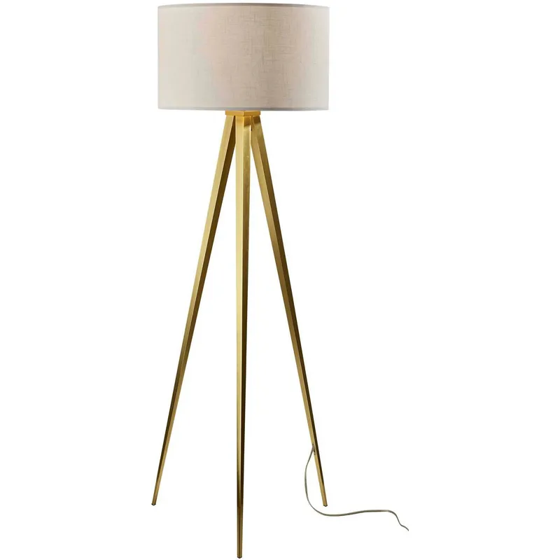 Director 60.25 inch 150.00 watt Antique Brass Floor Lamp Portable Light