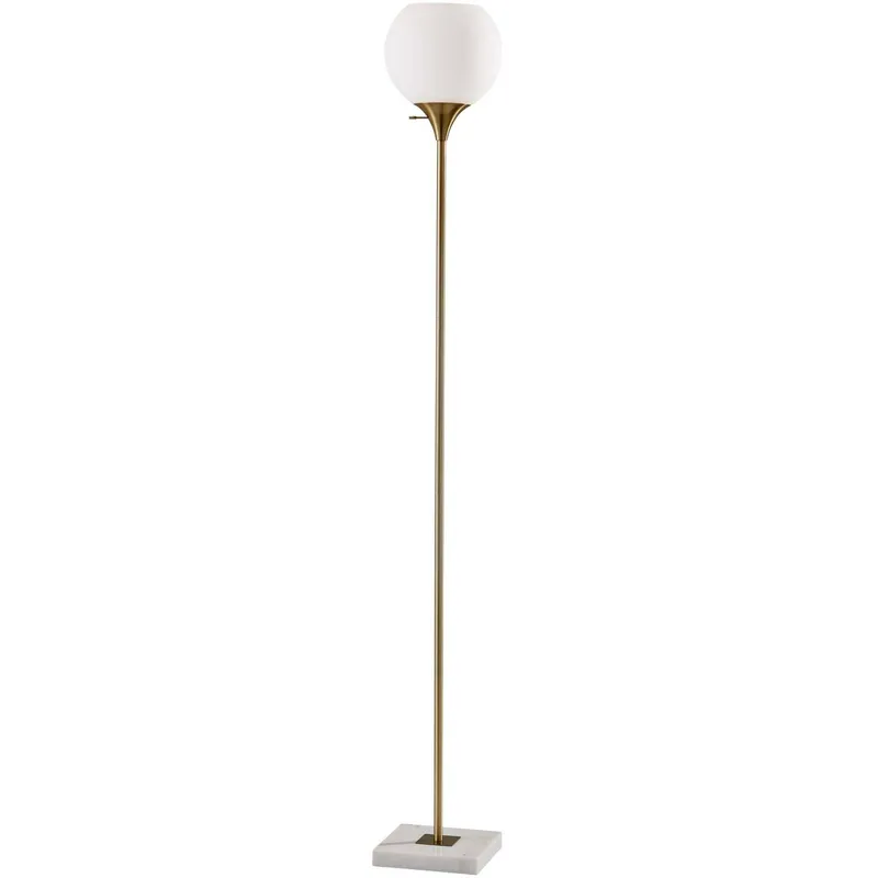 Fiona 71 inch 100.00 watt Antique Brass Torchiere Portable Light