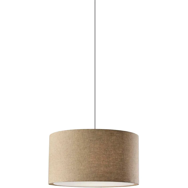 Harvest 1 Light 20 inch Natural Textured Fabric Drum Pendant Ceiling Light, Large