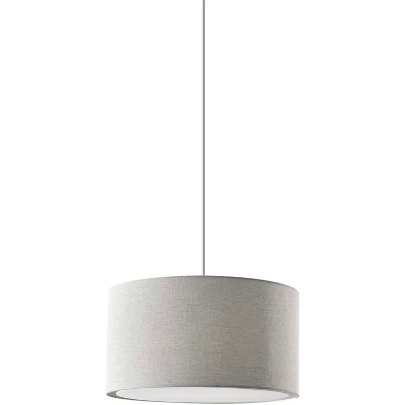 Harvest 1 Light 20 inch White Drum Pendant Ceiling Light in White Textured Fabric, Large