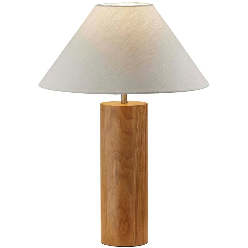 Martin 26 inch 100.00 watt Natural Oak Wood with Antique Brass Accent Table Lamp Portable Light