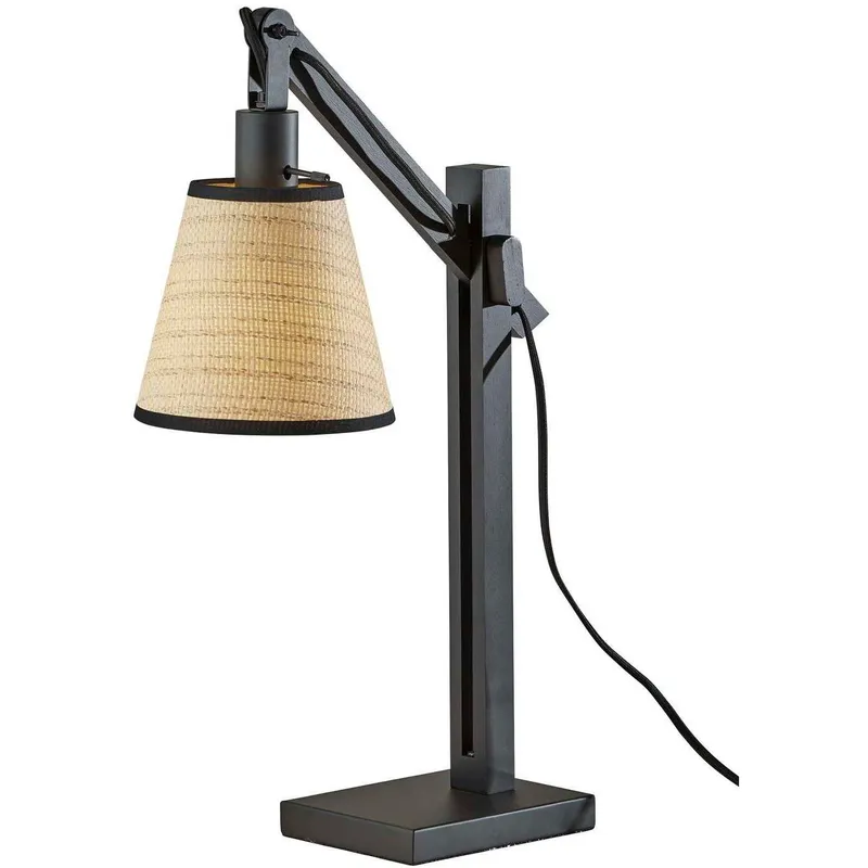 Walden 19 inch 60.00 watt Black Metal and Black Wood Table Lamp Portable Light