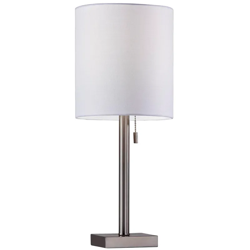 Liam 22 inch 60.00 watt Brushed Steel Table Lamp Portable Light
