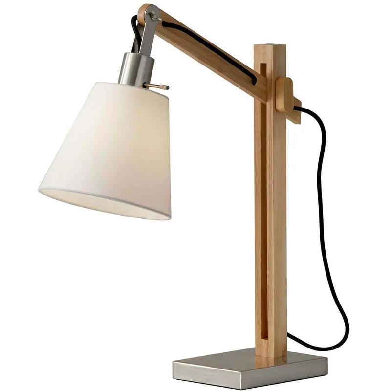 Walden 25 inch 60 watt Natural Rubber Wood Table Lamp Portable Light