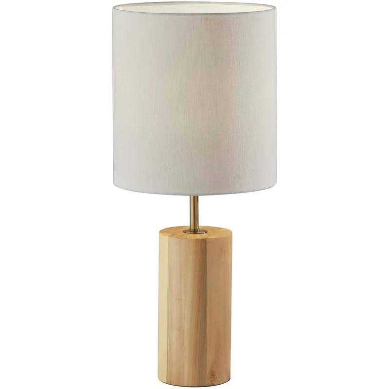 Dean 31 inch 100.00 watt Natural Oak Wood with Antique Brass Accent Table Lamp Portable Light