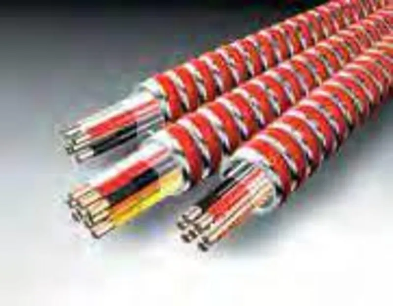 MC Fire Alarm Cable, FPLP, 16-2 Solid, Red Steel Flex, 250'