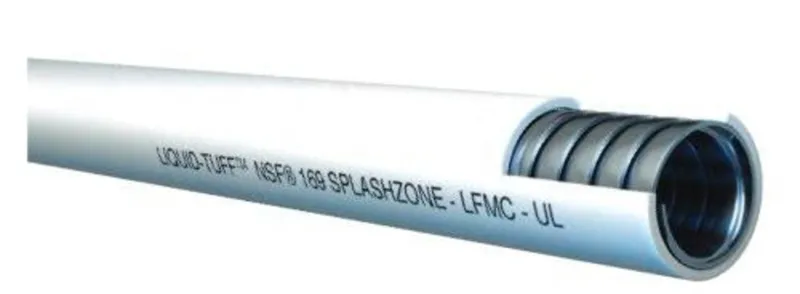 1-1/4" Liquidtight Steel Flex, Splash-Zone, White, 50' Coil