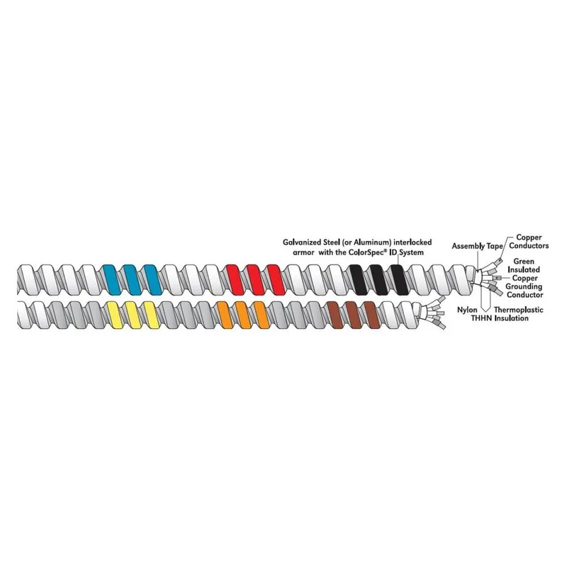 MC Cable, Steel, With Neutral, 10-2 Solid Copper, 1000'