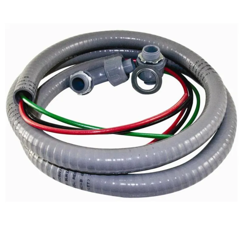 6' Non-Metallic Liquidtight Fixture Whip, 8 AWG Stranded, Diameter: 3/4"