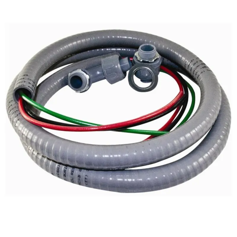 6' Non-Metallic Liquidtight Fixture Whip, 10 AWG Stranded, Diameter: 1/2"
