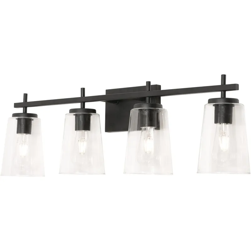 Joanna 4 Light 31.89 inch Black Bath Vanity Wall Light