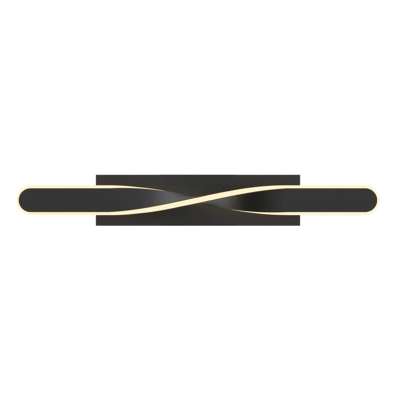 Twist 2 Light 23.8 inch Black Bath Vanity Wall Light