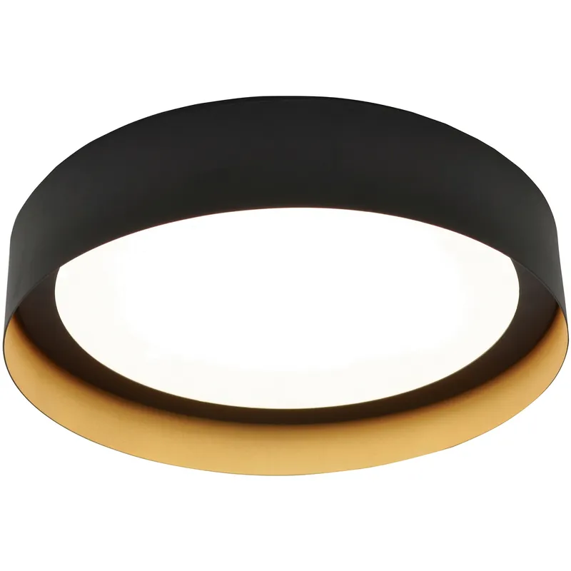 Reveal LED 16 inch Black and Gold Flush Mount Ceiling Light in Black/Gold