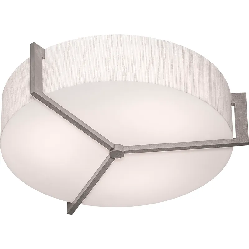 Apex 1 Light 17 inch Weathered Grey Flush Mount Ceiling Light in Jute