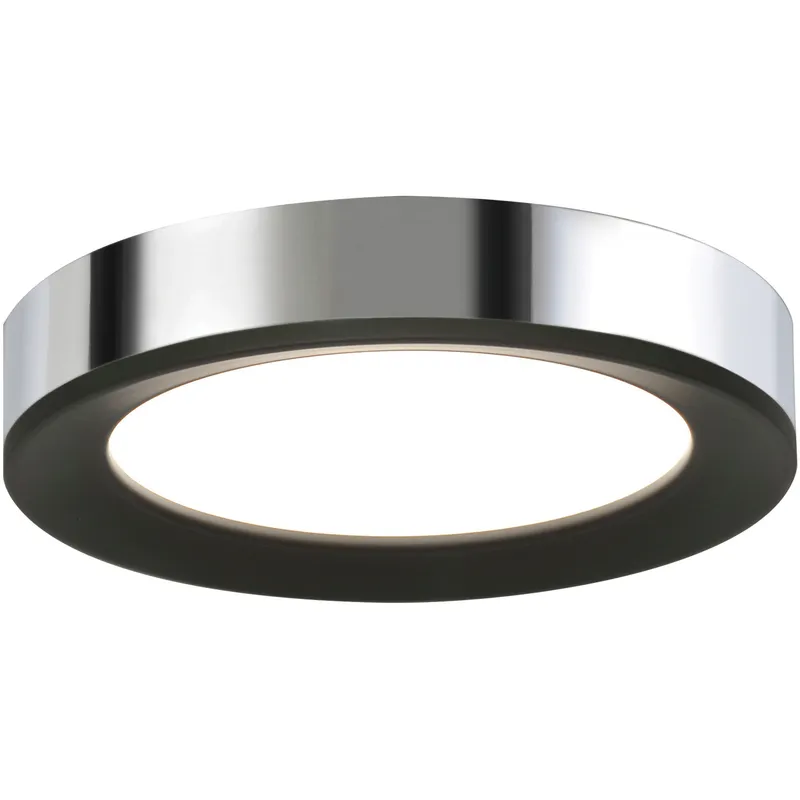 Alta LED 16 inch Black and Polished Chrome Flush Mount Ceiling Light