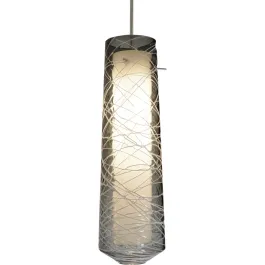 AFX Spun LED Pendant - 3000K - 120V - Satin Nickel / Smoke Glass