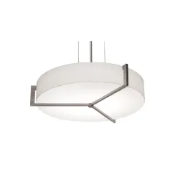 AFX Apex 14" LED Pendant - CCT Selectable - 120-277V - Satin Nickel / Linen White