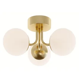 AFX Metropolitan 15" LED Semi-Flush Mount - 3000K - 120V - Satin Brass
