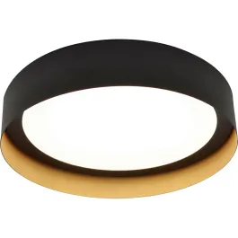 AFX Reveal 16" LED Flush Mount - 3000K - 120V - Black / Gold