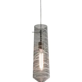 AFX Spun 5" Pendant - 120V - Satin Nickel / Smoke Glass