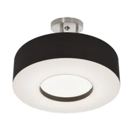 AFX Montclair 12" LED Semi-Flush Mount - CCT Selectable - 120-277V - Satin Nickel / Black