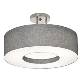 AFX Montclair 12" LED Semi-Flush Mount - CCT Selectable - 120-277V - Satin Nickel / Gray