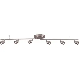 AFX Core 6-Light LED Fixed Rail Track Light - 3000K - 120V - Satin Nickel