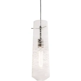 AFX Spun 5" Pendant - 120V - Satin Nickel / Clear Glass