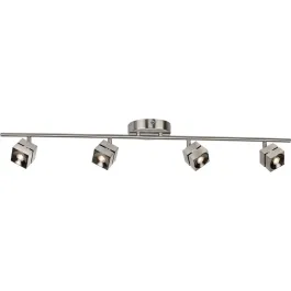 AFX Cantrell 4-Light LED Fixed Rail Track Light - 3000K - 120V - Satin Nickel