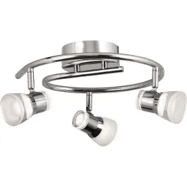 AFX Gage 3-Light Round LED Fixed Rail Track Light - 3000K - 120V - Polished Chrome