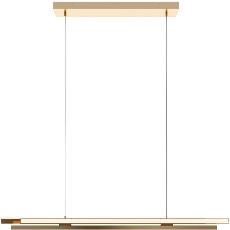 Indra 3 Light 44.13 inch Satin Brass Linear Pendant Ceiling Light