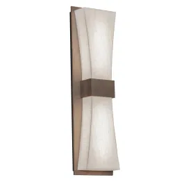 AFX Aberdeen 19" LED Wall Sconce - CCT Selectable - 120-277V - Weathered Grey / Linen White Shade