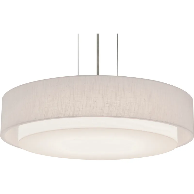 Sanibel 1 Light 18 inch Satin Nickel Pendant Ceiling Light in Linen White