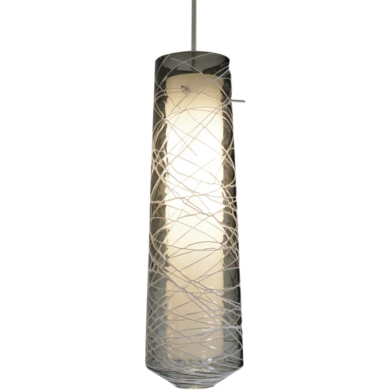 Spun LED 5 inch Satin Nickel Pendant Ceiling Light in Smoke