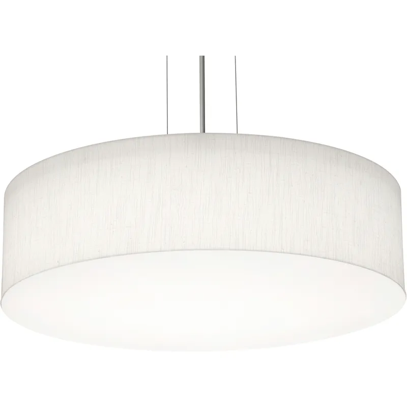 Anton 3 Light 19.25 inch Satin Nickel Pendant Ceiling Light in Linen White
