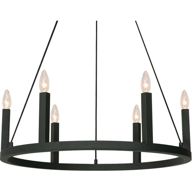 Grace 6 Light 26 inch Black Pendant Ceiling Light