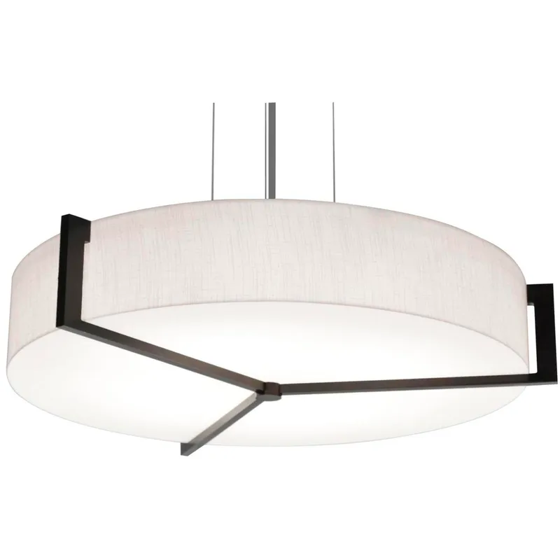 Apex 1 Light 14.25 inch Espresso Pendant Ceiling Light in Linen White