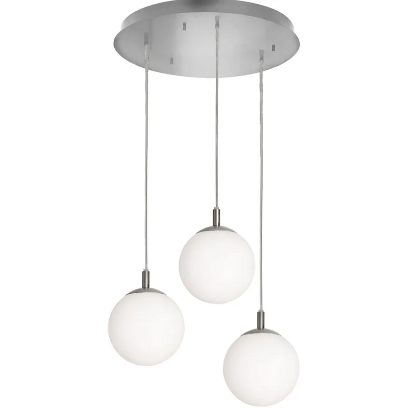 Loretto 3 Light 18 inch Satin Nickel Triple Round Pendant Ceiling Light