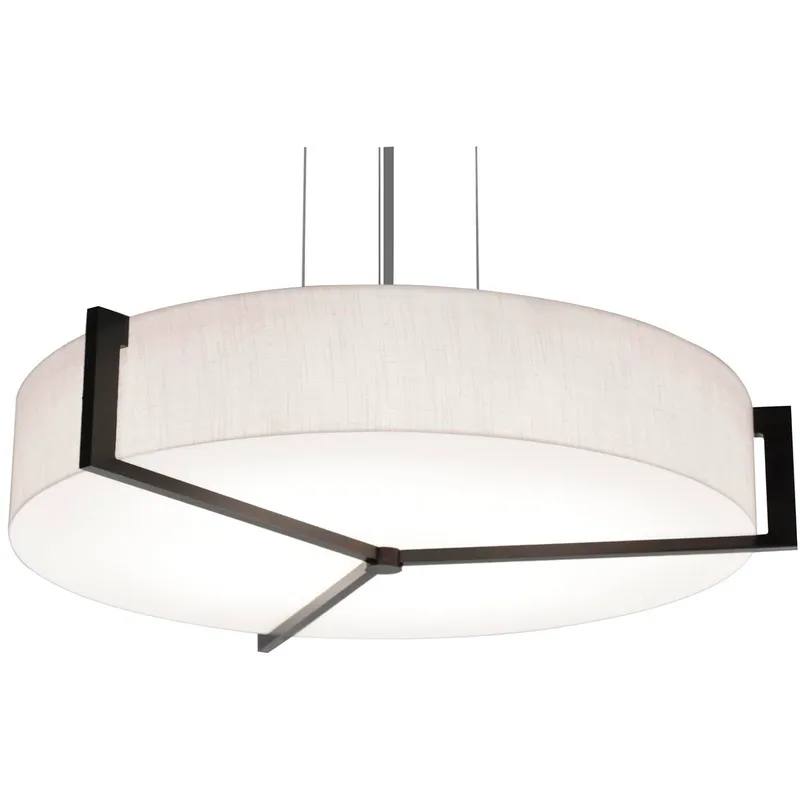 Apex 1 Light 21.25 inch Espresso Pendant Ceiling Light in Linen White
