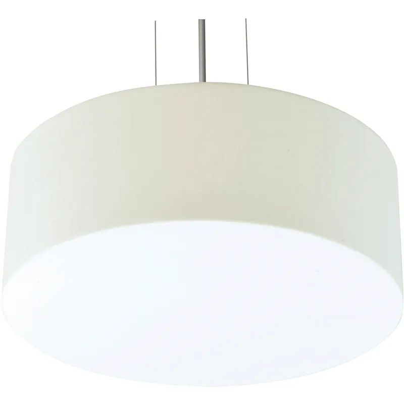 Anton 1 Light 15 inch Satin Nickel Pendant Ceiling Light in Linen White