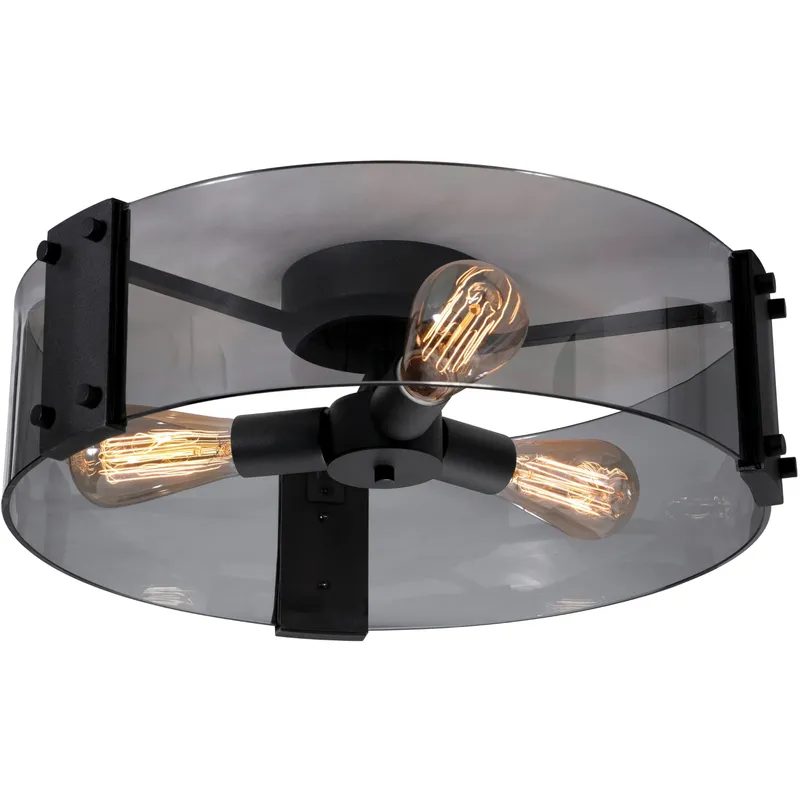 Dana 3 Light 19 inch Black Semi Flush Mount Ceiling Light