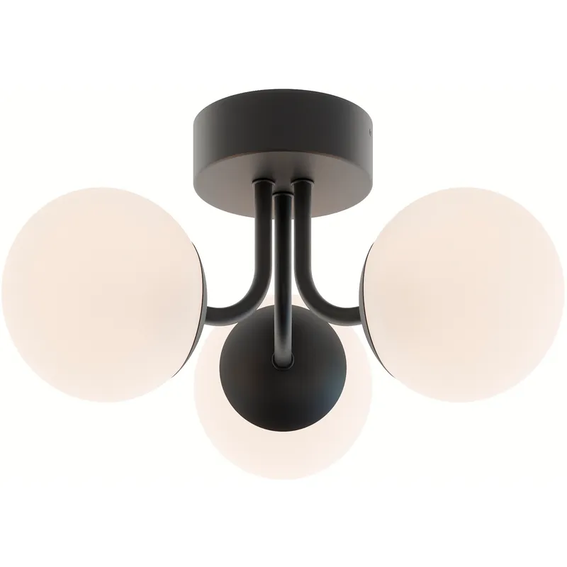 Metropolitan LED 15.5 inch Black Semi Flush Mount Ceiling Light
