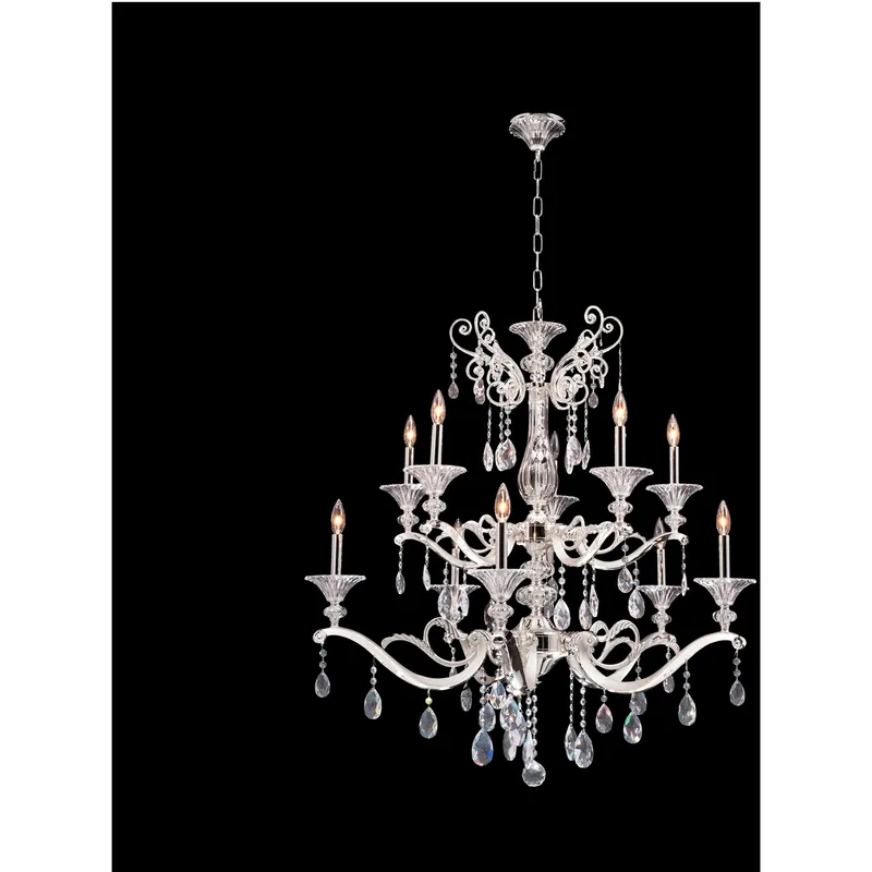 Vasari 10 Light 37.5 inch Two Tone Silver Chandelier Ceiling Light