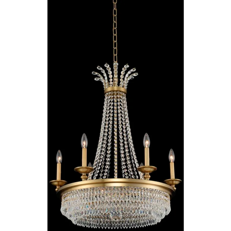 Tavo 9 Light 26 inch Winter Brass Chandelier Pendant Ceiling Light