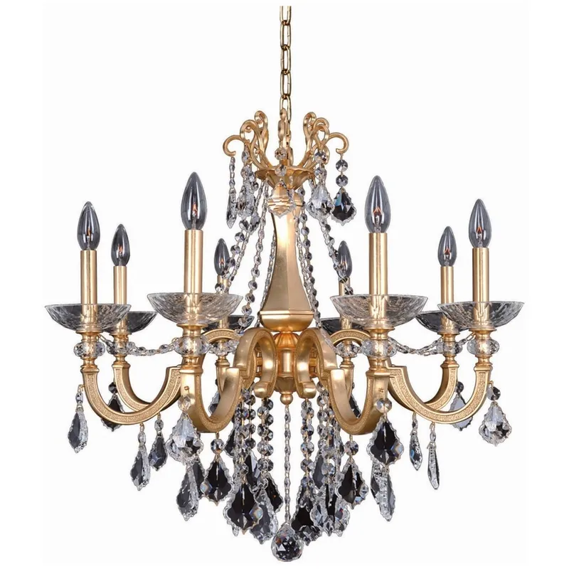Barret 8 Light 29 inch French Gold - 24K Chandelier Ceiling Light in Firenze Clear