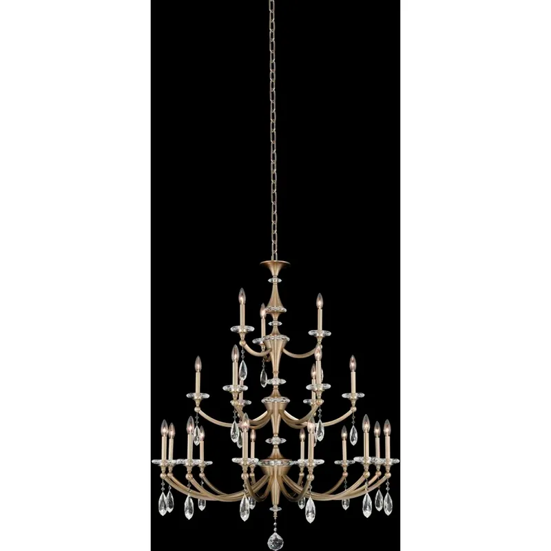 Floridia 21 Light 42 inch Matte Brushed Champagne Gold Chandelier Ceiling Light