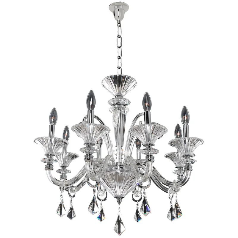Chauvet 8 Light 27 inch Chrome Chandelier Ceiling Light
