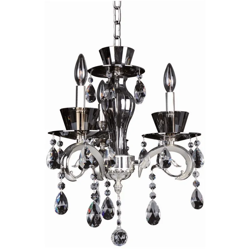Locatelli 3 Light 17 inch Two Tone Silver Chandelier Ceiling Light in Firenze Clear