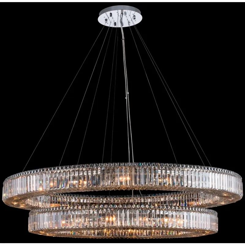 Rondelle 36 Light 60 inch Polished Chrome Pendant Ceiling Light